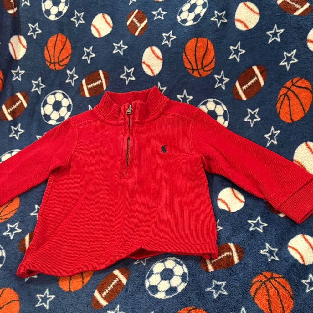 Polo by Ralph Lauren Red Kids Half-Zip Pullover
